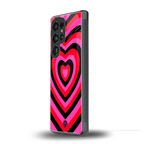 y2k black pink hearts aesthetic back phone cover | glass case for samsung galaxy s25 ultra