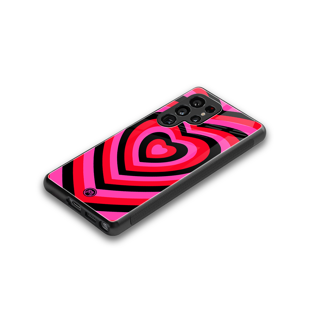 y2k black pink hearts aesthetic back phone cover | glass case for samsung galaxy s25 ultra
