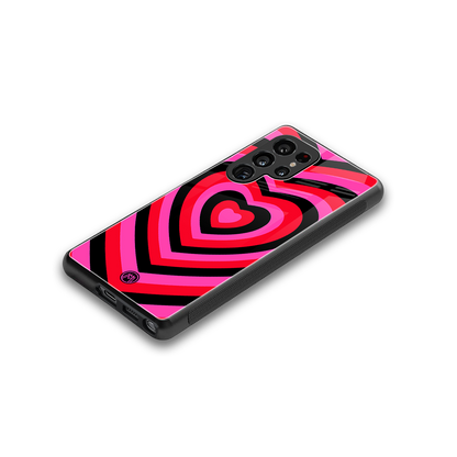 y2k black pink hearts aesthetic back phone cover | glass case for samsung galaxy s25 ultra