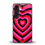 y2k black pink hearts aesthetic back phone cover | glass case for samsung galaxy s24 plus