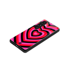 y2k black pink hearts aesthetic back phone cover | glass case for samsung galaxy s24 fe