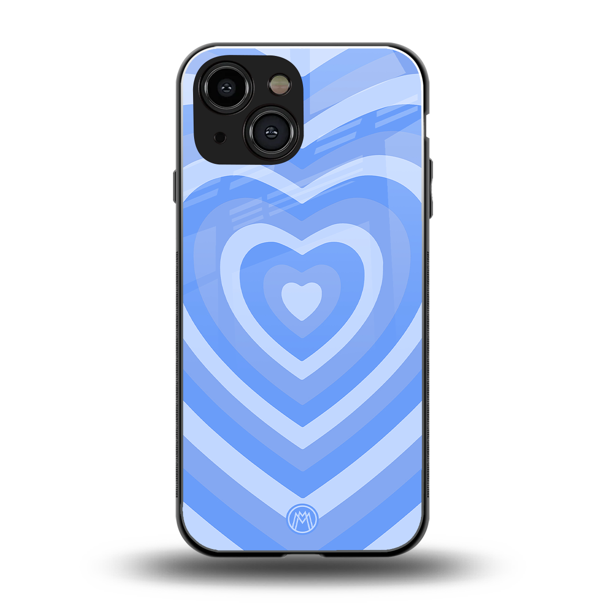y2k blue hearts aesthetic back phone cover | glass case for iphone 13 mini