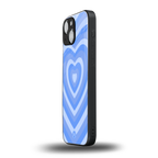 y2k blue hearts aesthetic back phone cover | glass case for iphone 13 mini