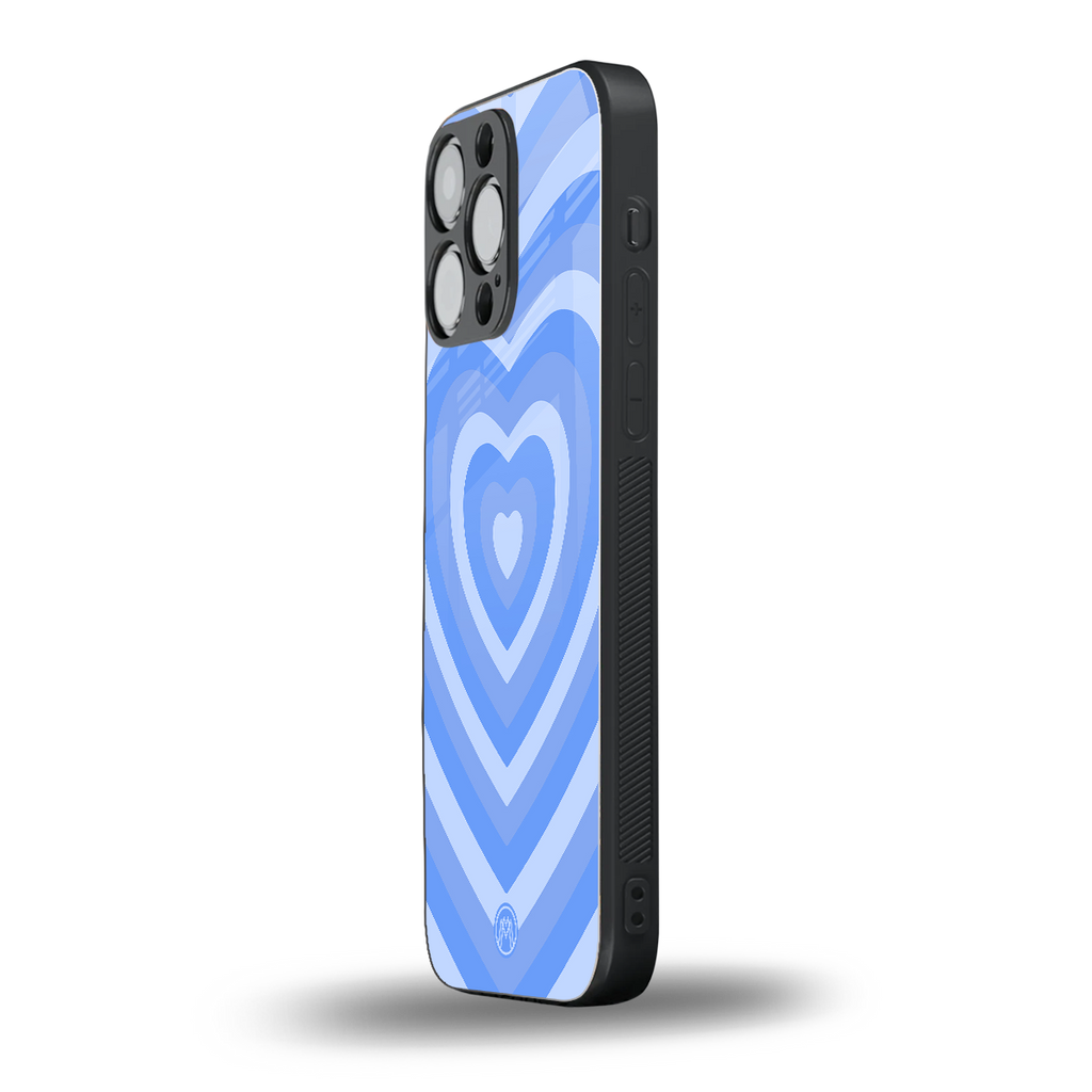 y2k blue hearts aesthetic back phone cover | glass case for iphone 13 pro max