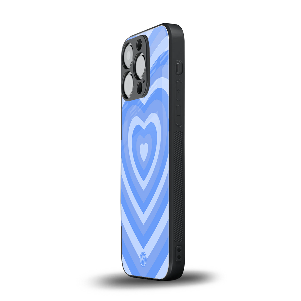 y2k blue hearts aesthetic back phone cover | glass case for iphone 13 pro
