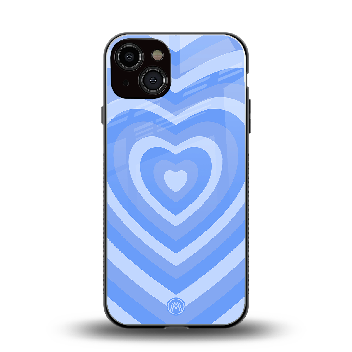 y2k blue hearts aesthetic back phone cover | glass case for iphone 13