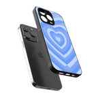 y2k blue hearts aesthetic back phone cover | glass case for iphone 15 pro max