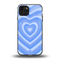 y2k blue hearts aesthetic back phone cover | glass case for iphone 15