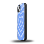 y2k blue hearts aesthetic back phone cover | glass case for iphone 15