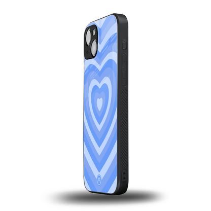 y2k blue hearts aesthetic back phone cover | glass case for iphone 15