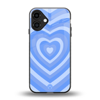 y2k blue hearts aesthetic back phone cover | glass case for iphone 16 plus