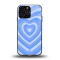 y2k blue hearts aesthetic back phone cover | glass case for iphone 16 pro max