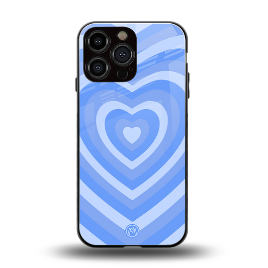 y2k blue hearts aesthetic back phone cover | glass case for iphone 16 pro max