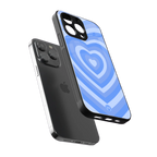 y2k blue hearts aesthetic back phone cover | glass case for iphone 16 pro max