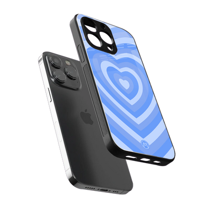 y2k blue hearts aesthetic back phone cover | glass case for iphone 16 pro max