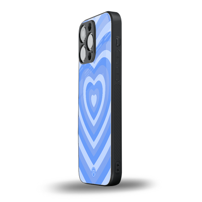 y2k blue hearts aesthetic back phone cover | glass case for iphone 16 pro max