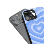 y2k blue hearts aesthetic back phone cover | glass case for iphone 16 pro max