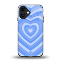 y2k blue hearts aesthetic back phone cover | glass case for iphone 16