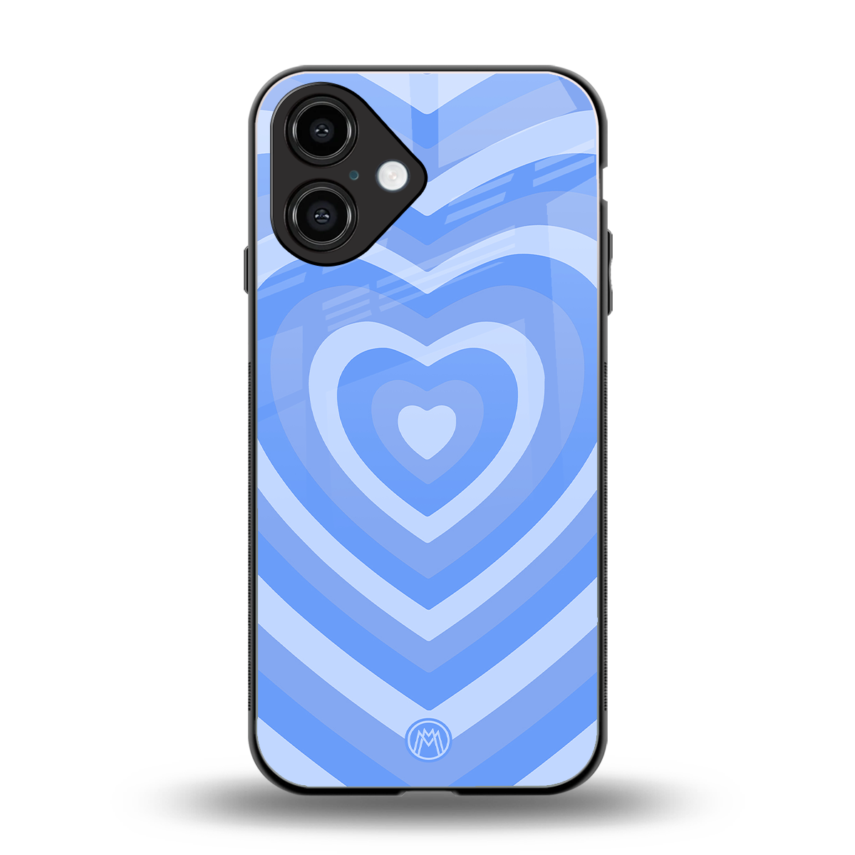 y2k blue hearts aesthetic back phone cover | glass case for iphone 16