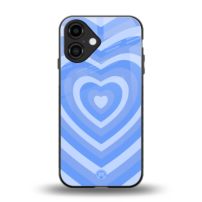 y2k blue hearts aesthetic back phone cover | glass case for iphone 16