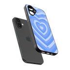 y2k blue hearts aesthetic back phone cover | glass case for iphone 16