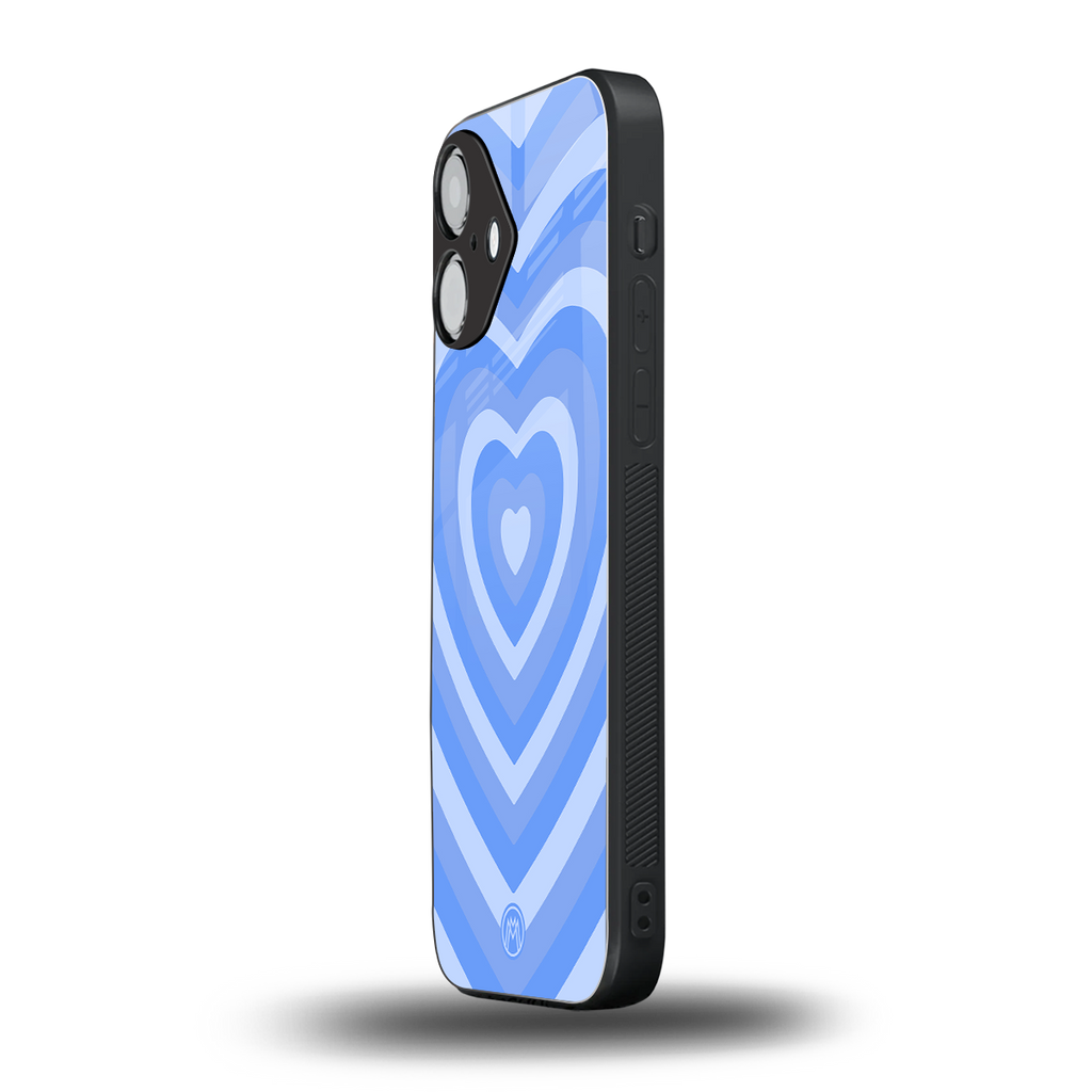 y2k blue hearts aesthetic back phone cover | glass case for iphone 16