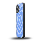 y2k blue hearts aesthetic back phone cover | glass case for iphone 16