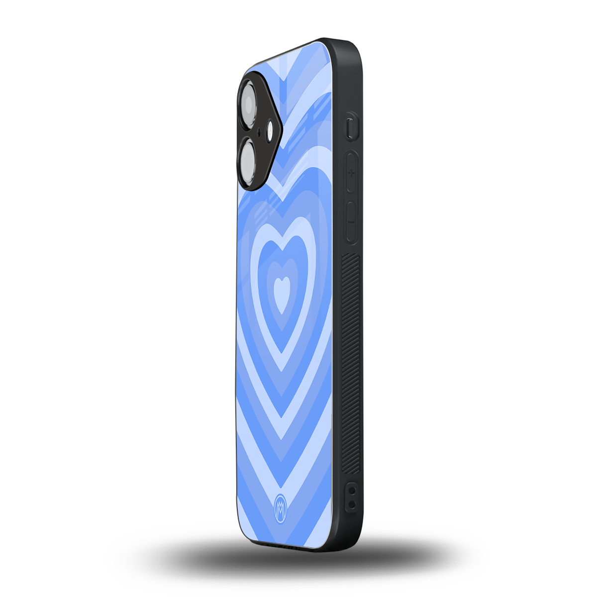 y2k blue hearts aesthetic back phone cover | glass case for iphone 16
