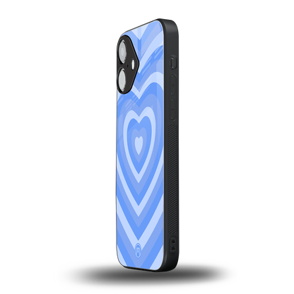 y2k blue hearts aesthetic back phone cover | glass case for iphone 16