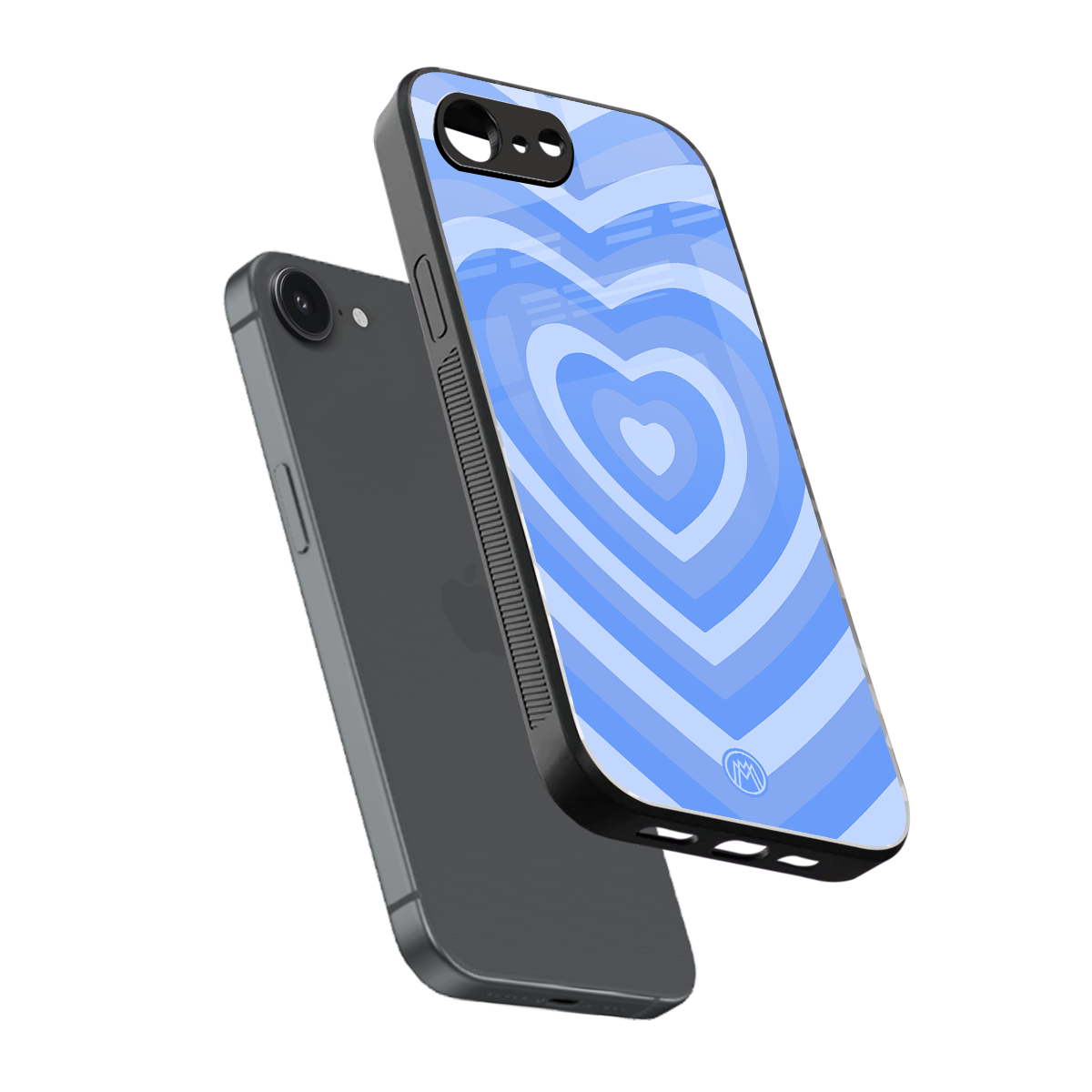 y2k blue hearts aesthetic back phone cover | glass case for iphone 16e