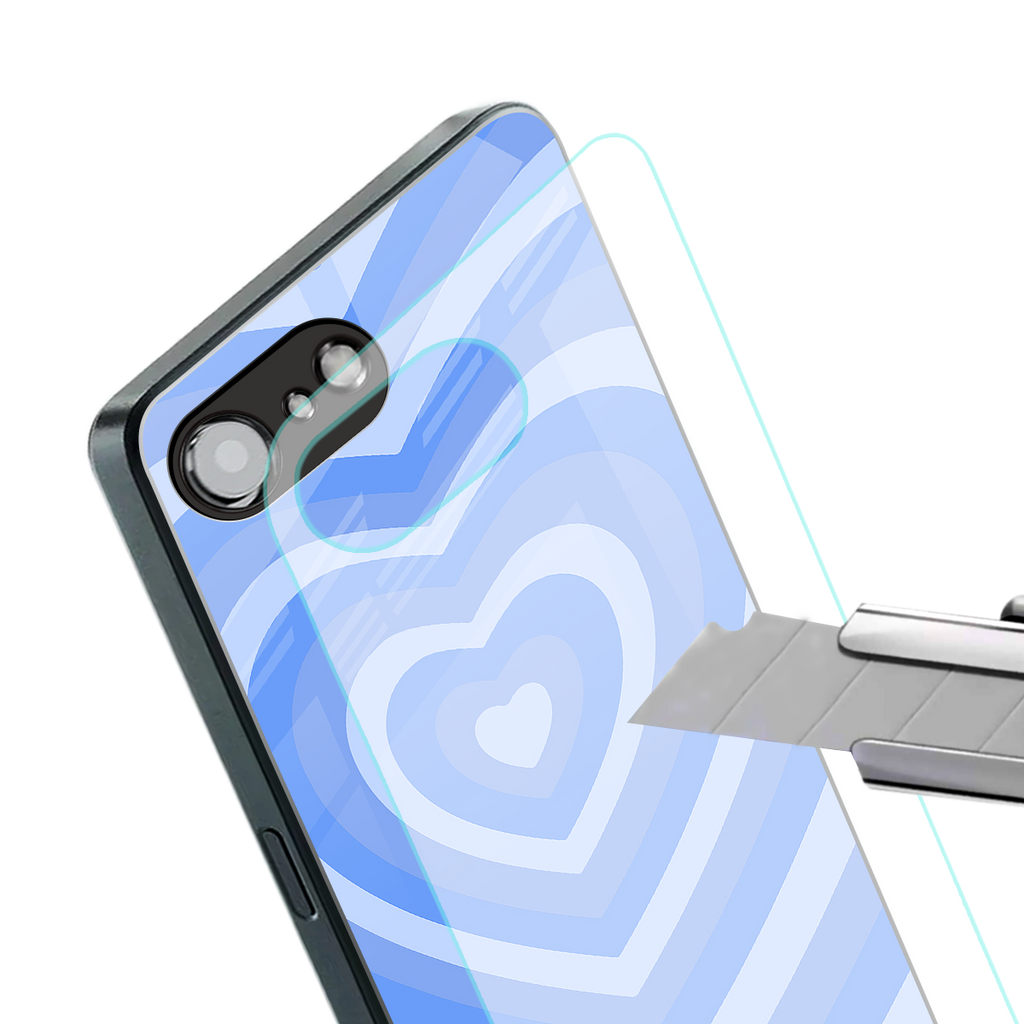 y2k blue hearts aesthetic back phone cover | glass case for iphone 16e