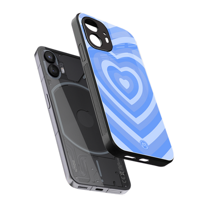 y2k blue hearts aesthetic back phone cover | glass case for nothing phone 2