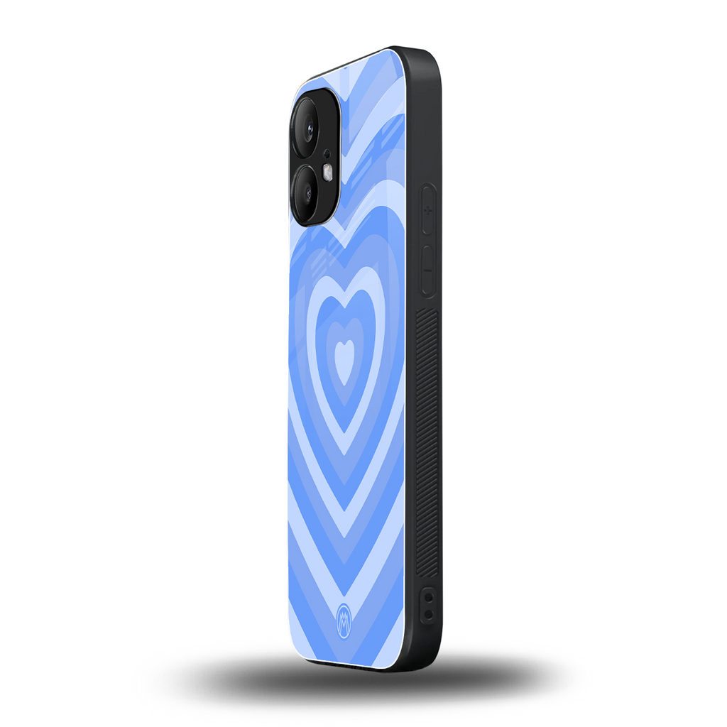 y2k blue hearts aesthetic back phone cover | glass case for nothing phone 2