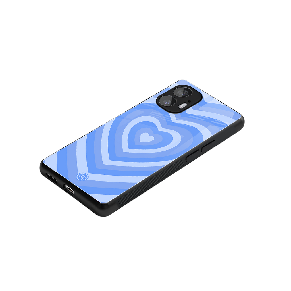 y2k blue hearts aesthetic back phone cover | glass case for nothing phone 2