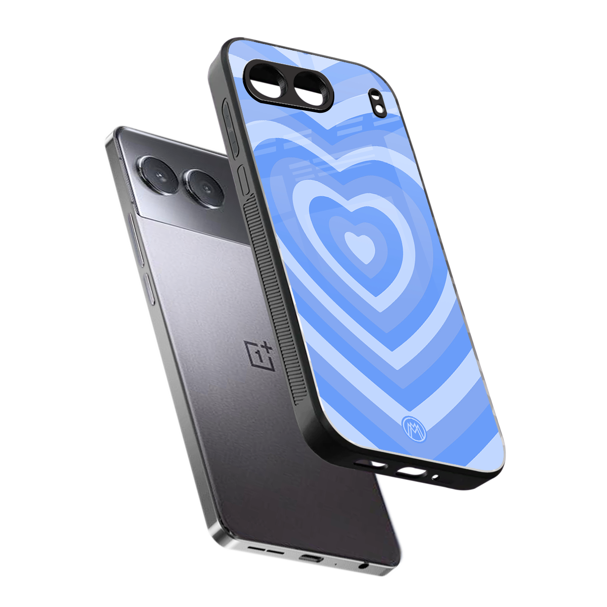 y2k blue hearts aesthetic back phone cover | glass case for oneplus nord 4