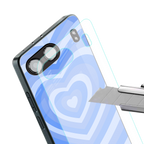 y2k blue hearts aesthetic back phone cover | glass case for oneplus nord 4