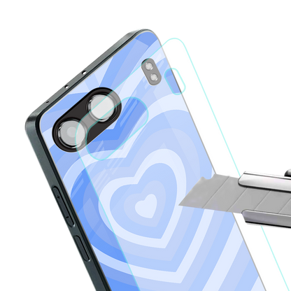 y2k blue hearts aesthetic back phone cover | glass case for oneplus nord 4