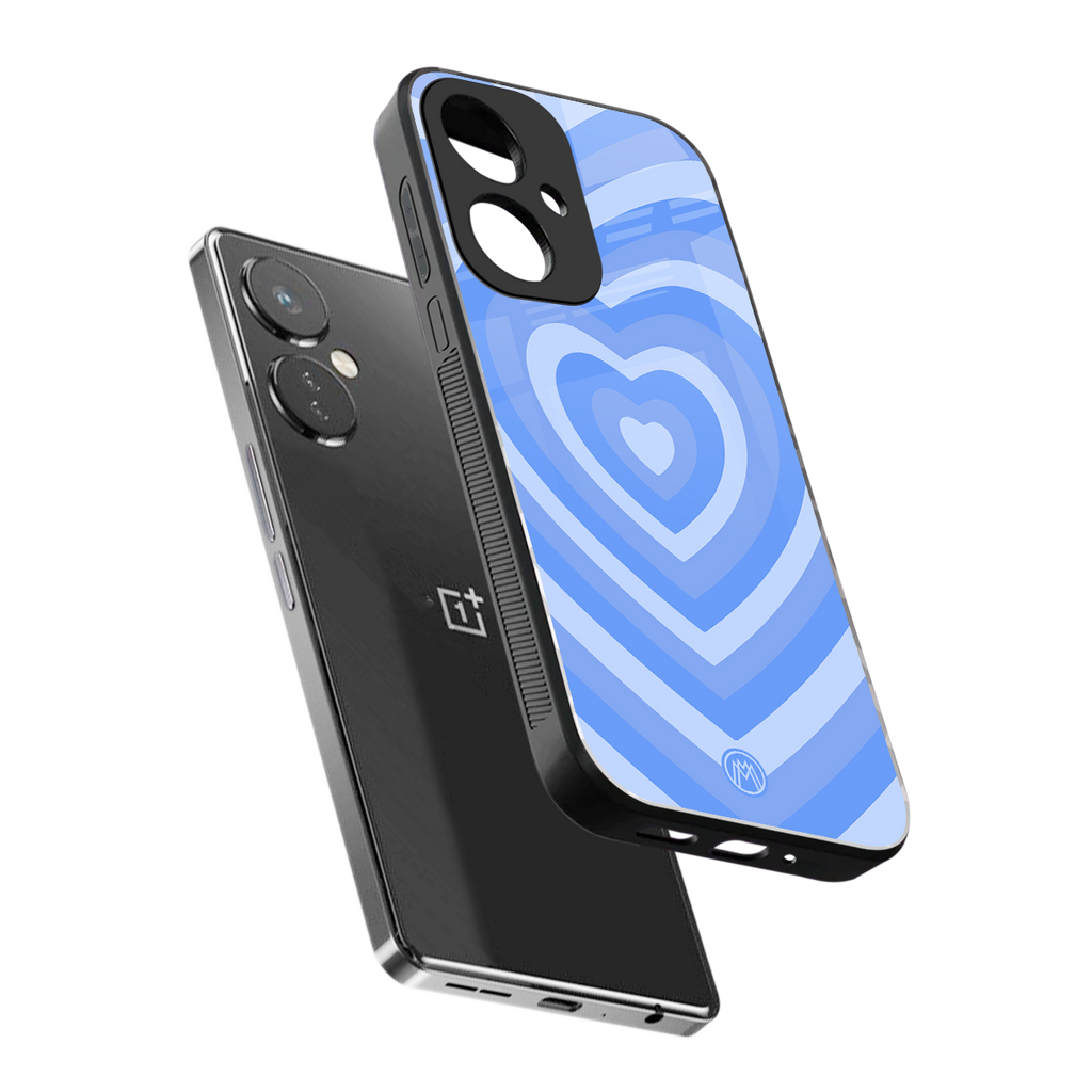 y2k blue hearts aesthetic back phone cover | glass case for oneplus nord ce 3