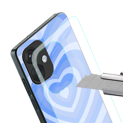 y2k blue hearts aesthetic back phone cover | glass case for oneplus nord ce 3