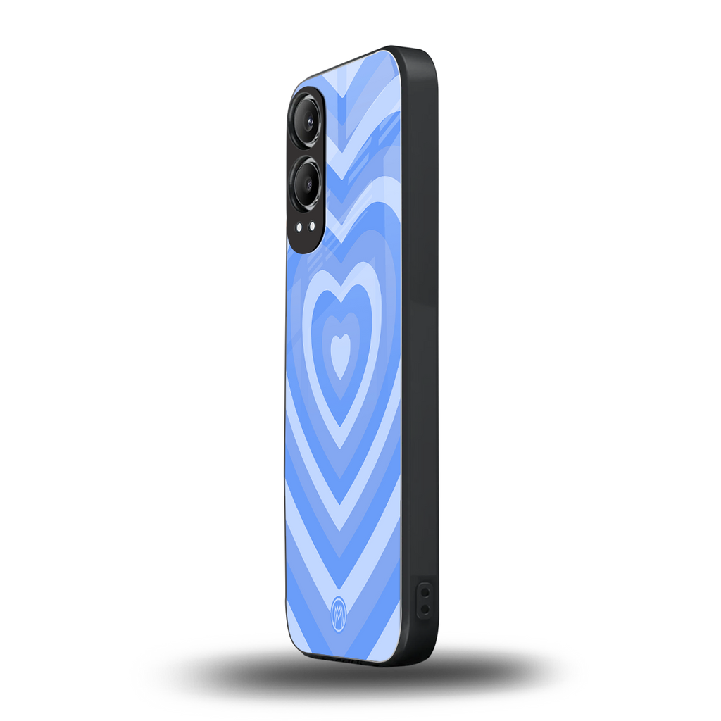 y2k blue hearts aesthetic back phone cover | glass case for oneplus nord ce 4 lite