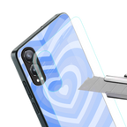 y2k blue hearts aesthetic back phone cover | glass case for oneplus nord ce 4 lite