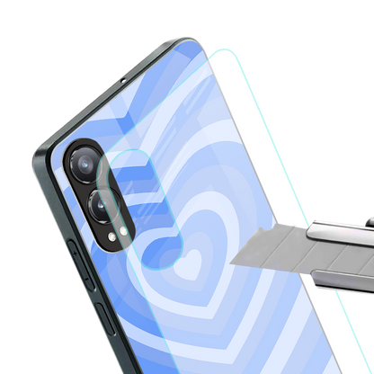 y2k blue hearts aesthetic back phone cover | glass case for oneplus nord ce 4 lite
