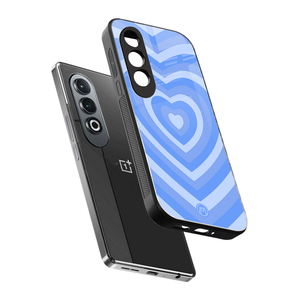 y2k blue hearts aesthetic back phone cover | glass case for oneplus nord ce 4