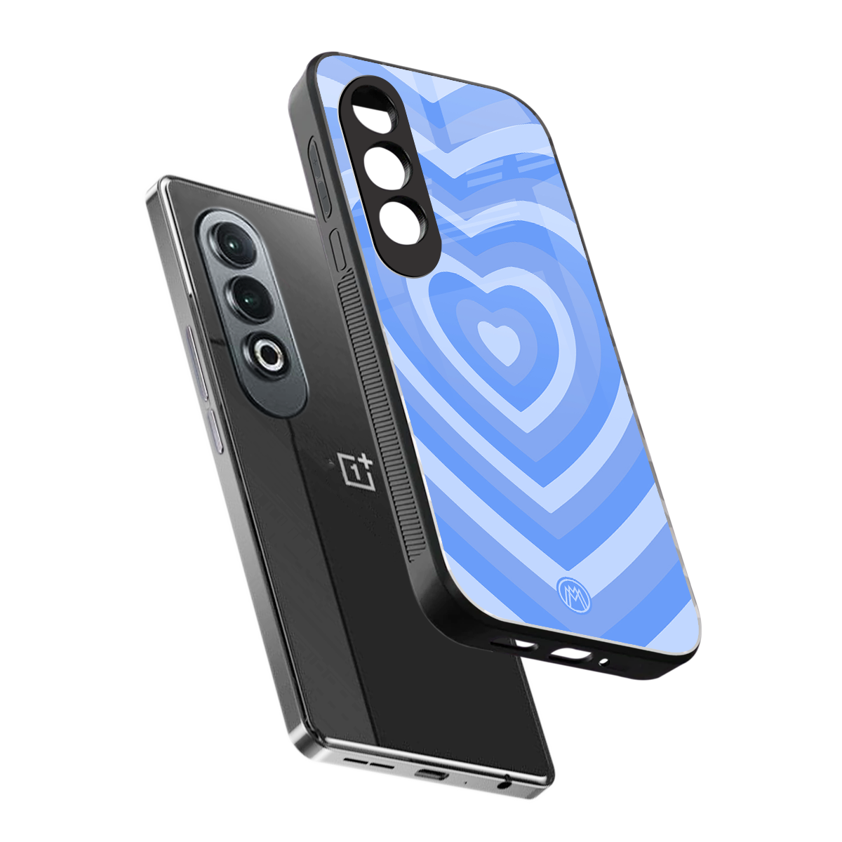 y2k blue hearts aesthetic back phone cover | glass case for oneplus nord ce 4