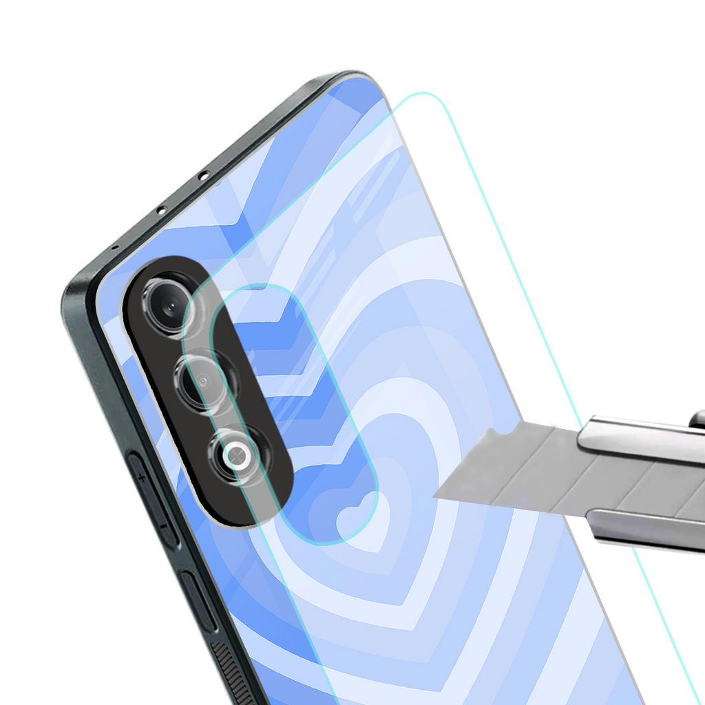 y2k blue hearts aesthetic back phone cover | glass case for oneplus nord ce 4