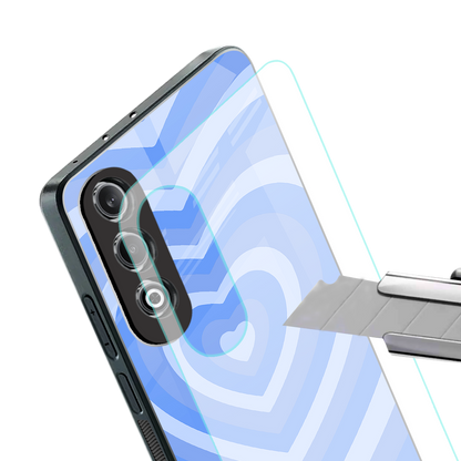 y2k blue hearts aesthetic back phone cover | glass case for oneplus nord ce 4
