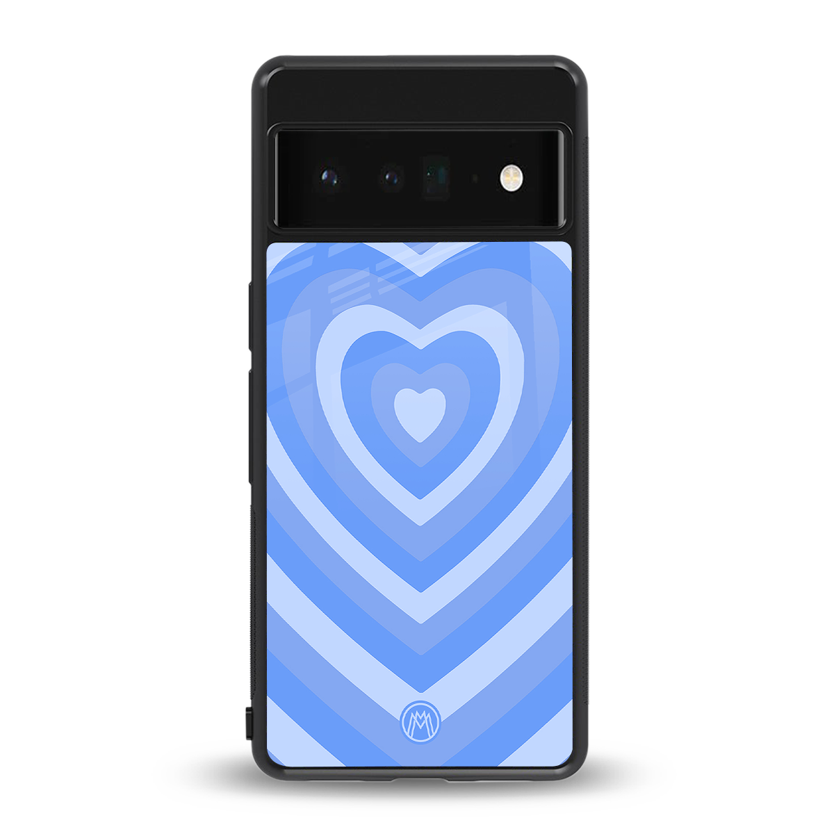 y2k blue hearts aesthetic back phone cover | glass case for google pixel 6 pro