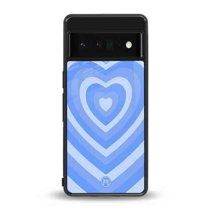 y2k blue hearts aesthetic back phone cover | glass case for google pixel 6 pro