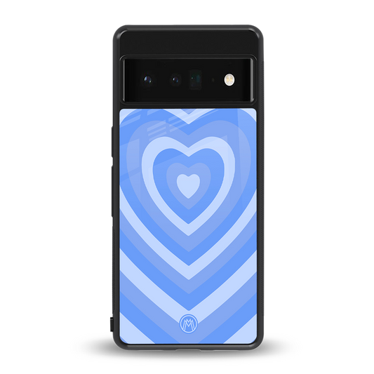y2k blue hearts aesthetic back phone cover | glass case for google pixel 6 pro