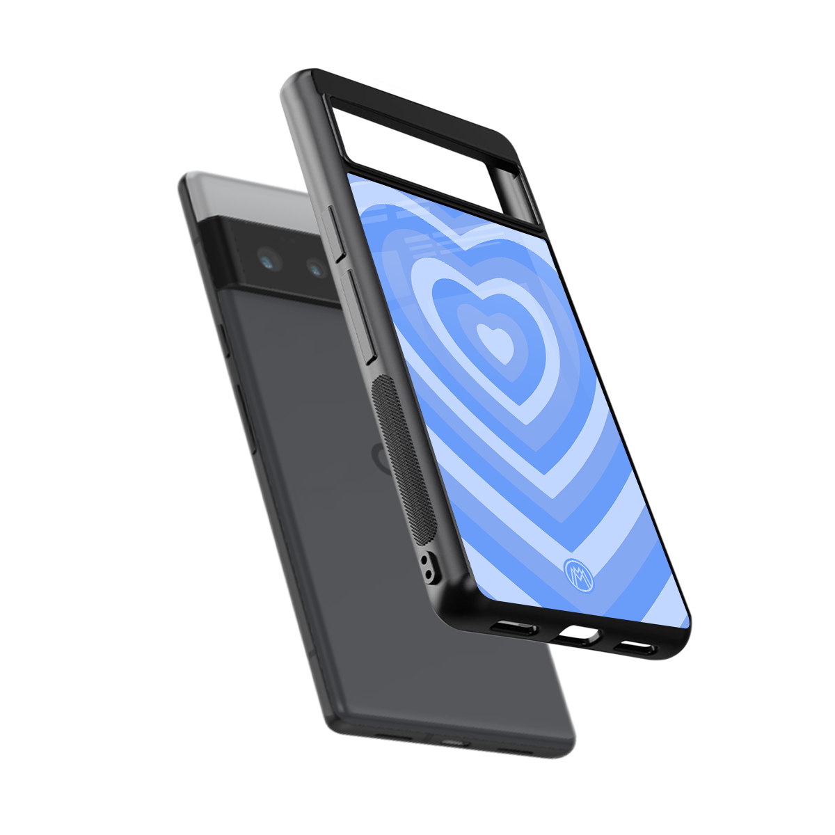 y2k blue hearts aesthetic back phone cover | glass case for google pixel 6 pro
